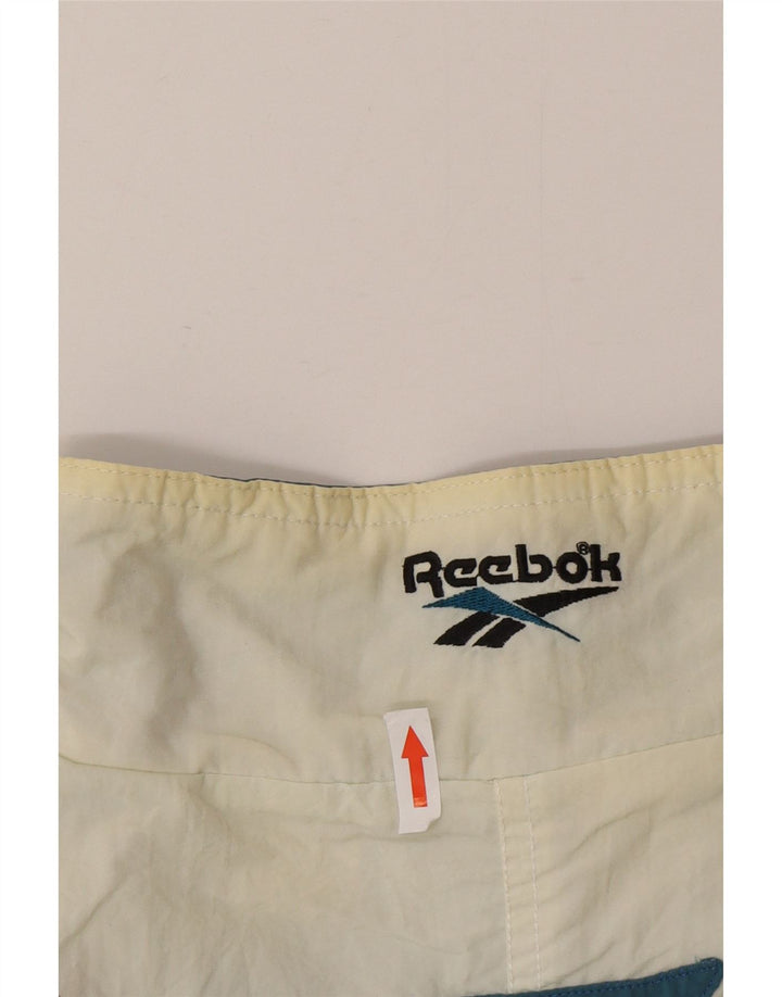 Męska kurtka dresowa Reebok, duża, biała, z blokami kolorów, poliamid