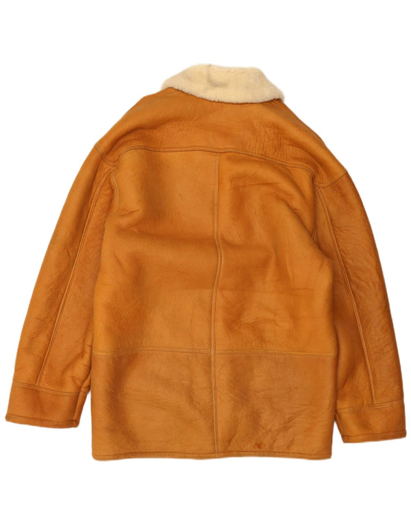 Vintage męska kurtka shearling IT 48 średni brąz