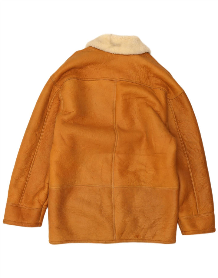 Vintage męska kurtka shearling IT 48 średni brąz