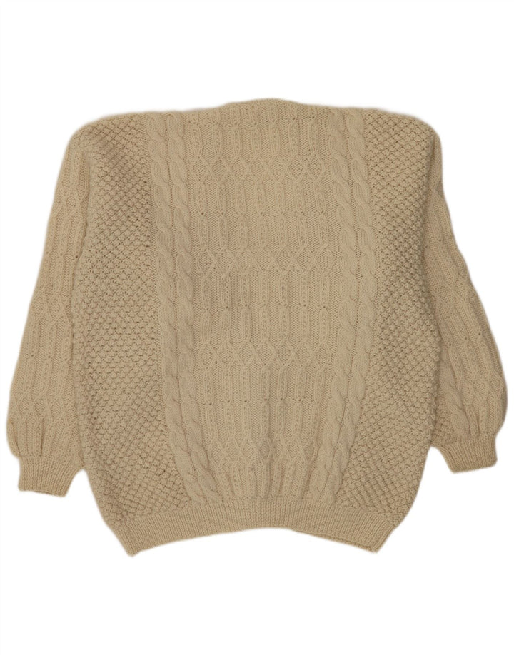 Vintage męski sweter rozpinany XL w kolorze złamanej bieli