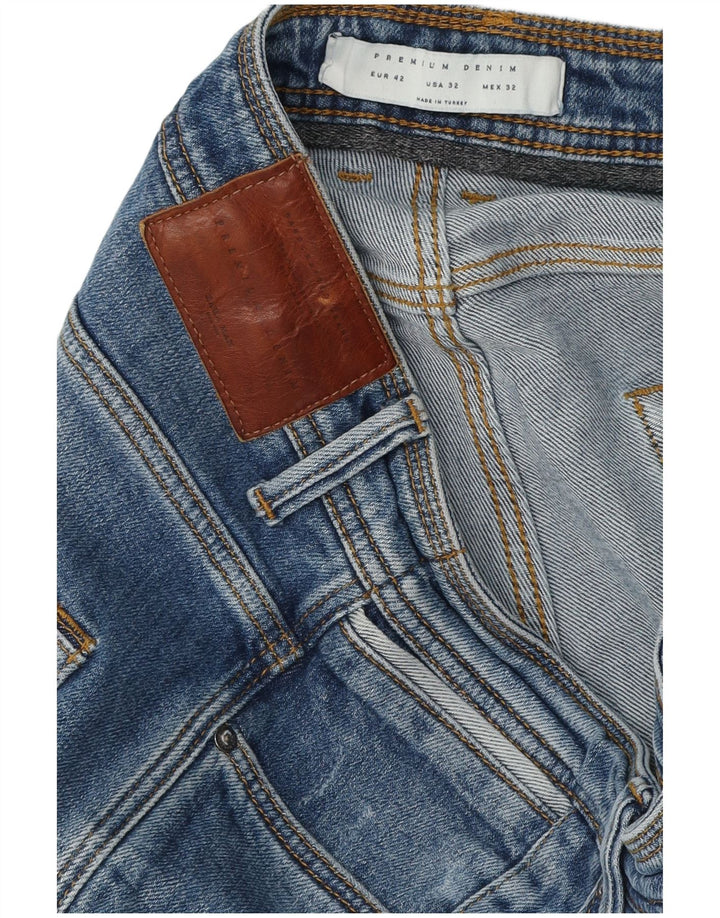 Zara Męskie Slim Jeansy EU 42 Duże W32 L32 Niebieskie