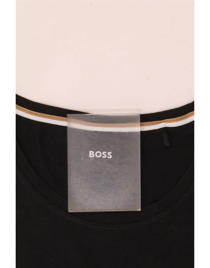 T-shirt męski Hugo Boss, średni czarny, bawełniany