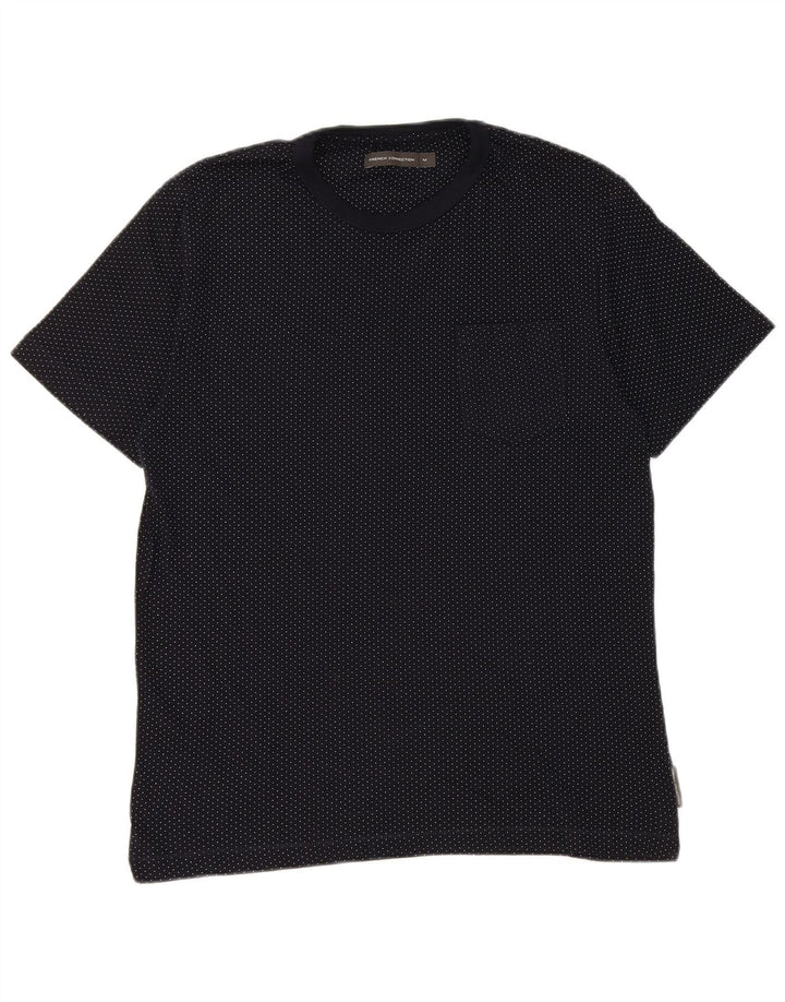 T-shirt męski French Connection Top, średni, granatowy, bawełniany w cętki