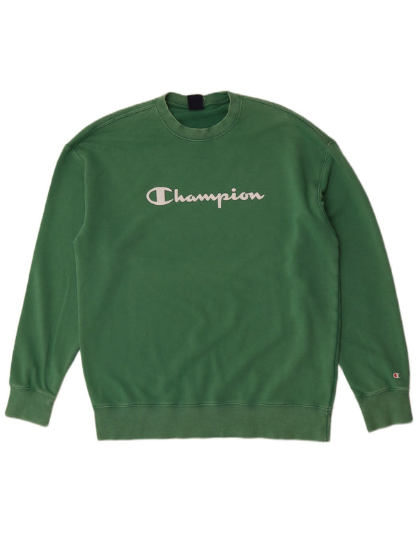 Męski sweter z grafiką Champion 2XL, zielony, bawełniany