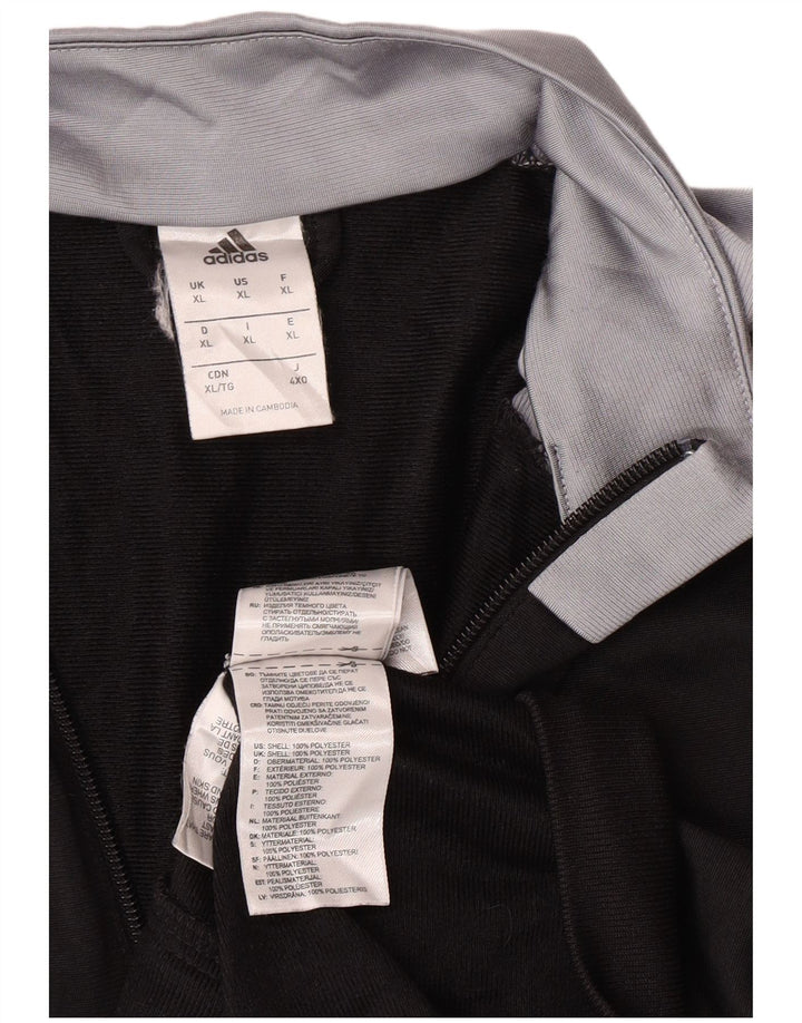 Adidas Męska bluza dresowa XL Czarny poliester z blokami kolorów