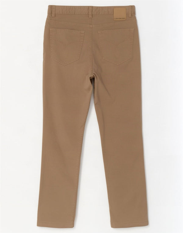 Męskie proste spodnie Calvin Klein W33 L29, bawełna khaki