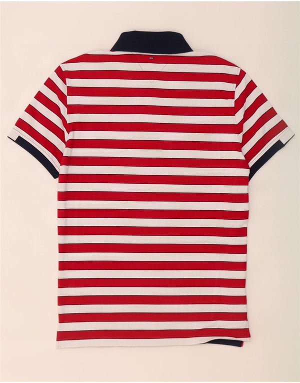 Męska koszulka polo do rugby Tommy Hilfiger, bawełniana w średnie czerwone paski