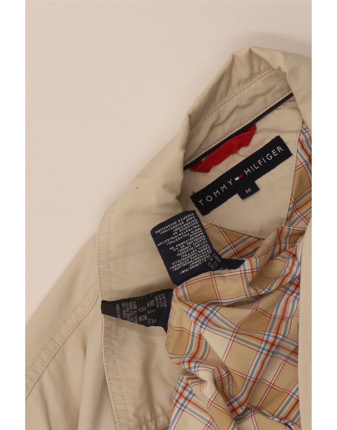Męska kurtka bomberka Tommy Hilfiger UK 38, średnia beżowa bawełna
