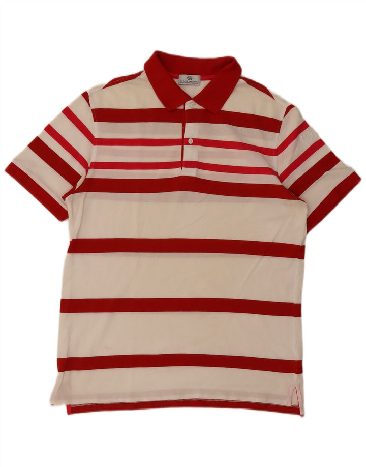 Męska koszulka polo Sergio Tacchini, duża, bawełniana w czerwone paski