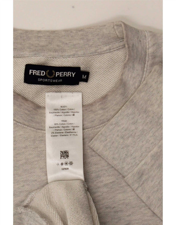 Męska bluza z grafiką Fred Perry, średnioszara, bawełniana