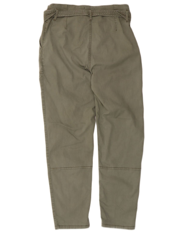 Topshop Womens High Waist Casual Trousers UK 12 Medium W32 L26 Khaki