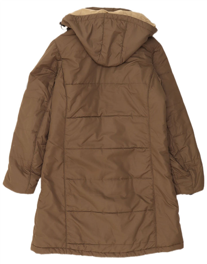 Damski ocieplany płaszcz z kapturem Jack Wolfskin UK 12/14, średni khaki, poliester