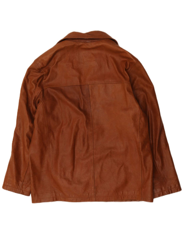 Wilsons Mens 4 Button Leather Jacket UK 40 Large Brown