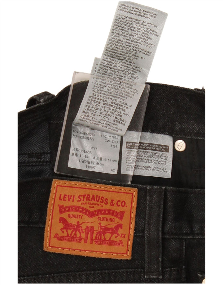 Damskie spodenki jeansowe LEVI'S W24 XS, czarna bawełna