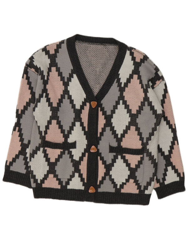 Sweter damski Shein Cardigan UK 18 XL Szary Argyle/Diamentowy Akryl
