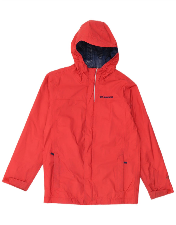 Damska kurtka przeciwdeszczowa z kapturem COLUMBIA UK 12 Średni czerwony nylon
