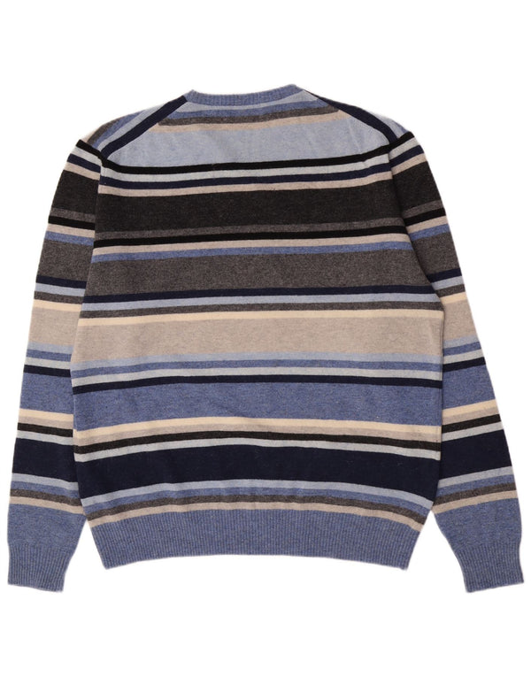 Kappa Mens Crew Neck Jumper Sweater Large Multicoloured Striped Wool