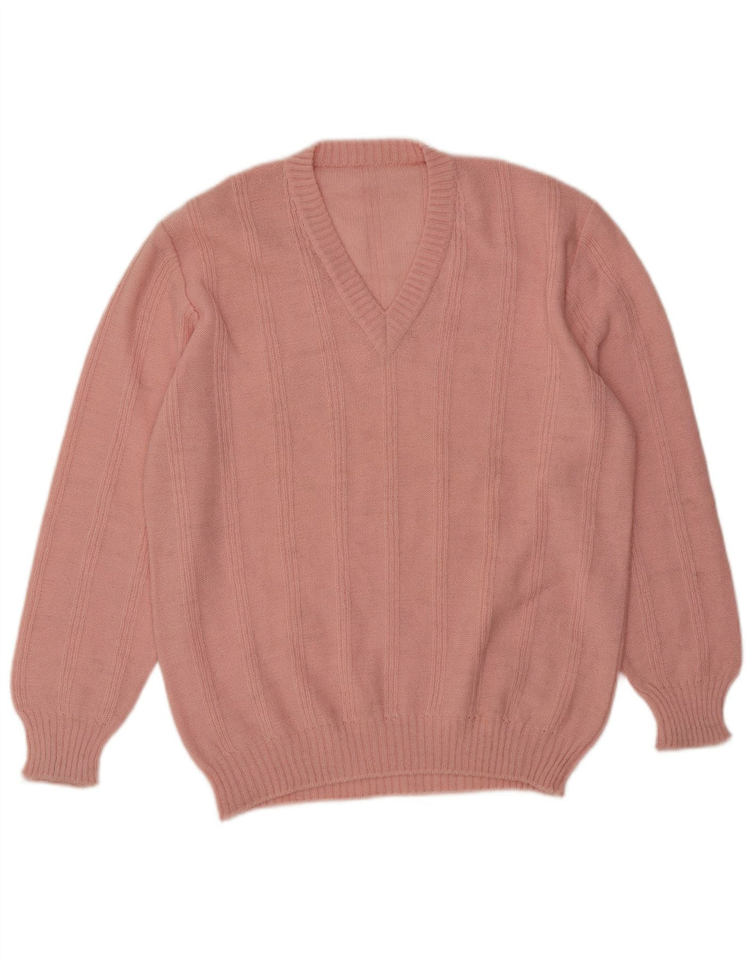 Sweter damski VINTAGE z dekoltem w kształcie litery V, UK 18 XL, różowy