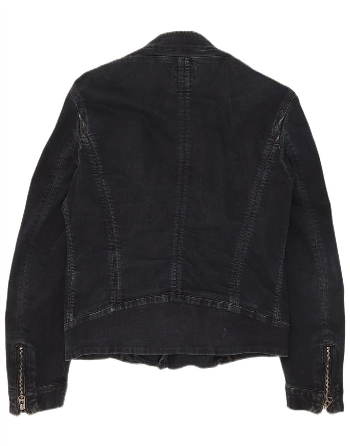 Męska kurtka jeansowa Biker Guess UK 36, mała, czarna, bawełniana