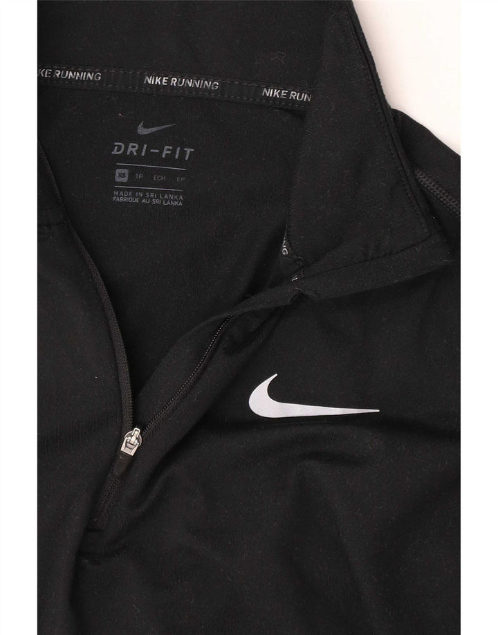 Męska koszulka Nike Dri Fit z długim rękawem i zamkiem błyskawicznym XS w kolorze czarnym