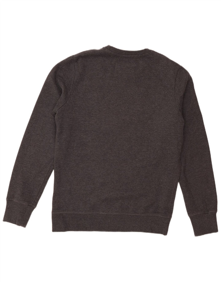 Męski sweter z grafiką Superdry, duży, szary, bawełniany