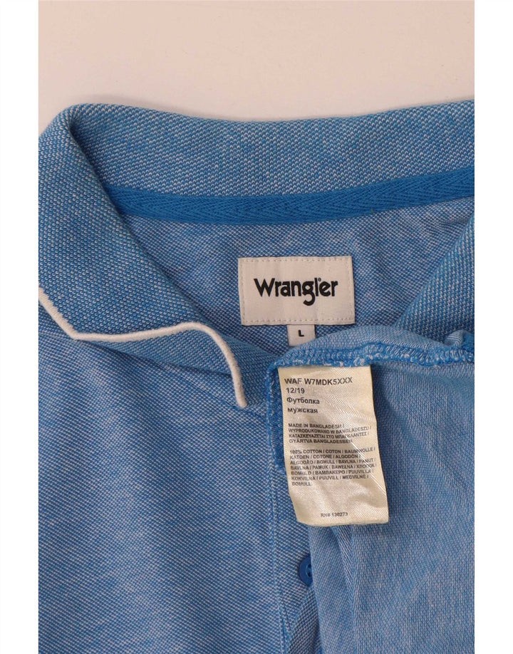Męska koszulka polo Wrangler, duża, niebieska, bawełniana