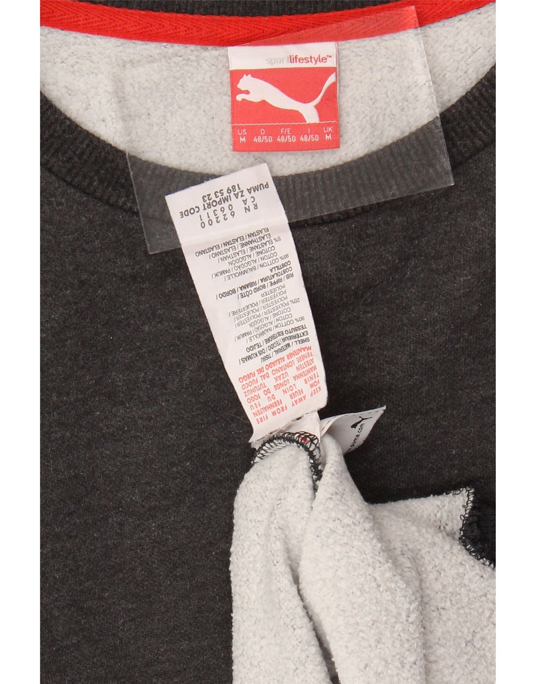 Męski sweter dresowy PUMA, średnioszary, bawełniany