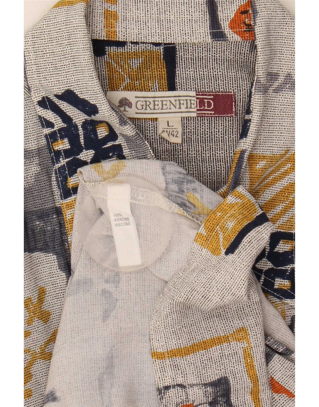Męska koszula z krótkim rękawem Greenfield, rozmiar 41/42, duży, wielobarwny patchwork