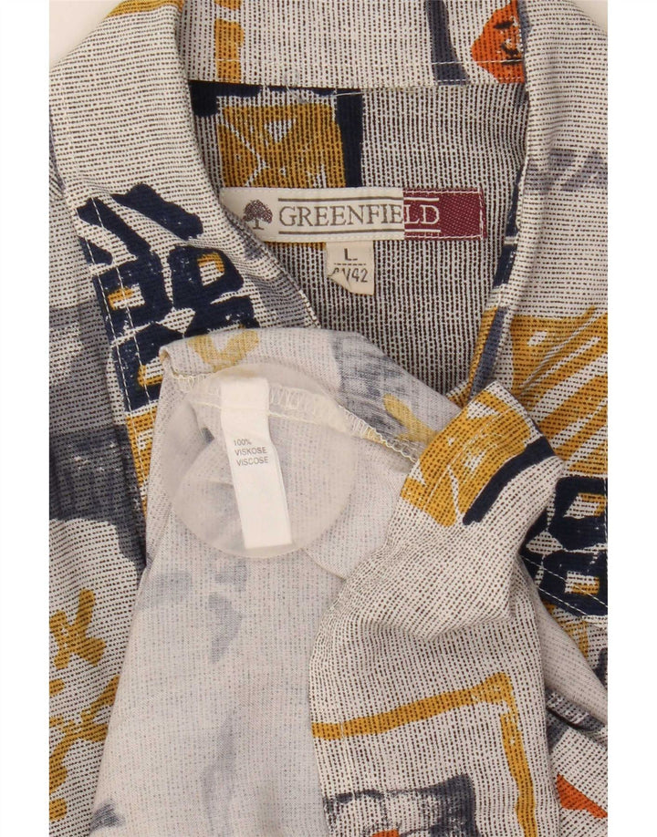 Męska koszula z krótkim rękawem Greenfield, rozmiar 41/42, duży, wielobarwny patchwork