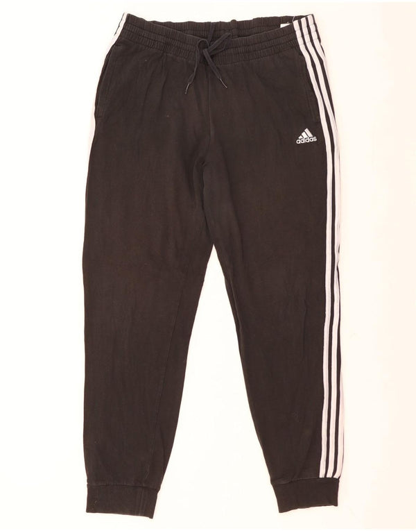 Adidas Womens Tracksuit Trousers Joggers UK 14 Large  Black Cotton