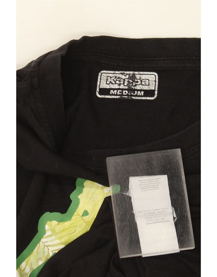 Damska koszulka z grafiką Kappa Top UK 14, średnia czarna bawełna