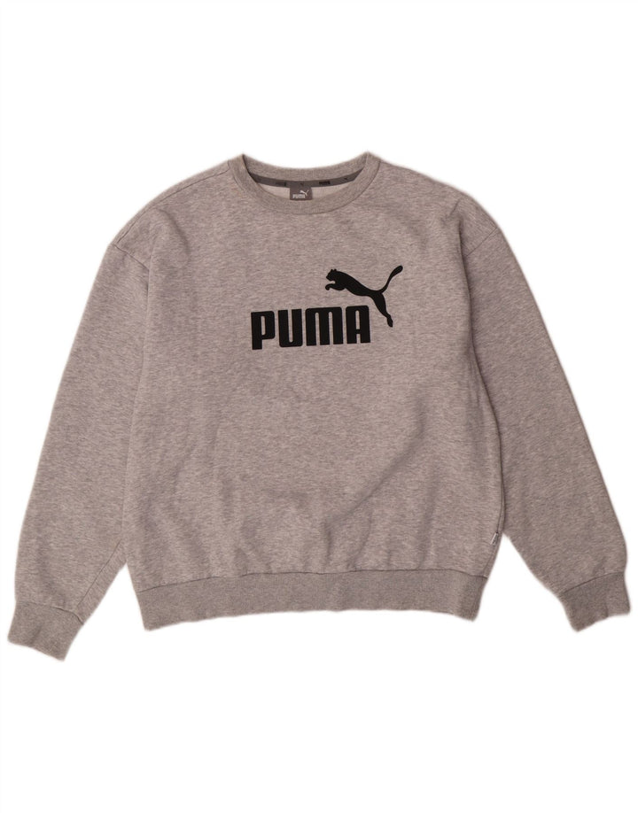 Damski sweter z grafiką PUMA UK 14, średnioszary, bawełniany