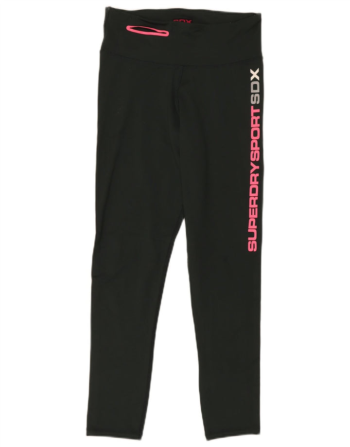 Damskie legginsy SUPERDRY Graphic UK 10 Small, zielone, poliamidowe