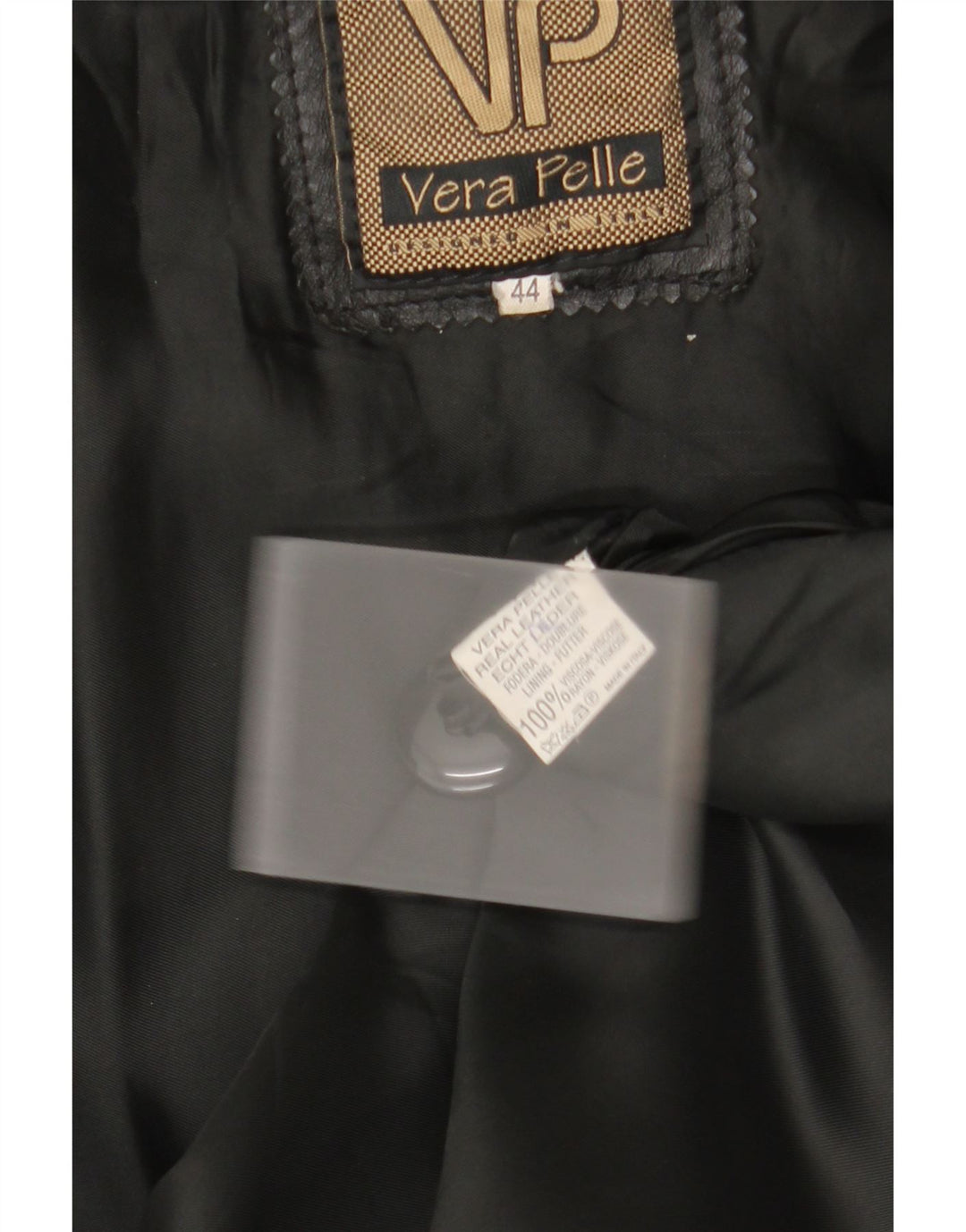 Vintage damski płaszcz skórzany z kapturem IT 44, średnia czarna skóra