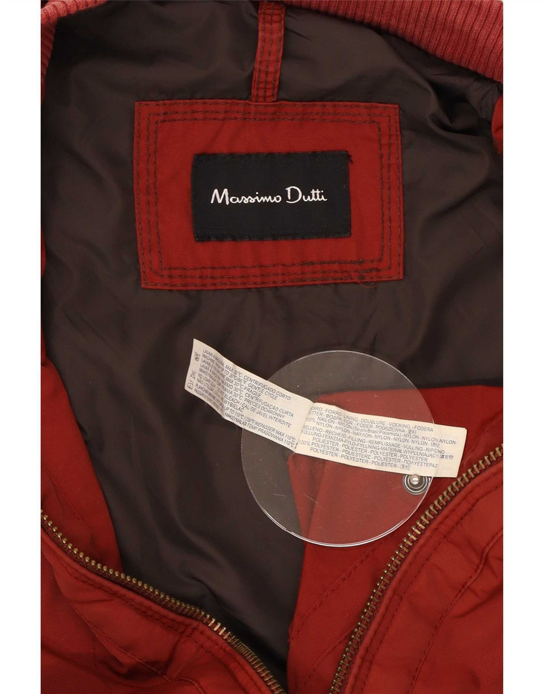 Męska kurtka bomberka Massimo Dutti UK 40, duża, czerwona, nylonowa