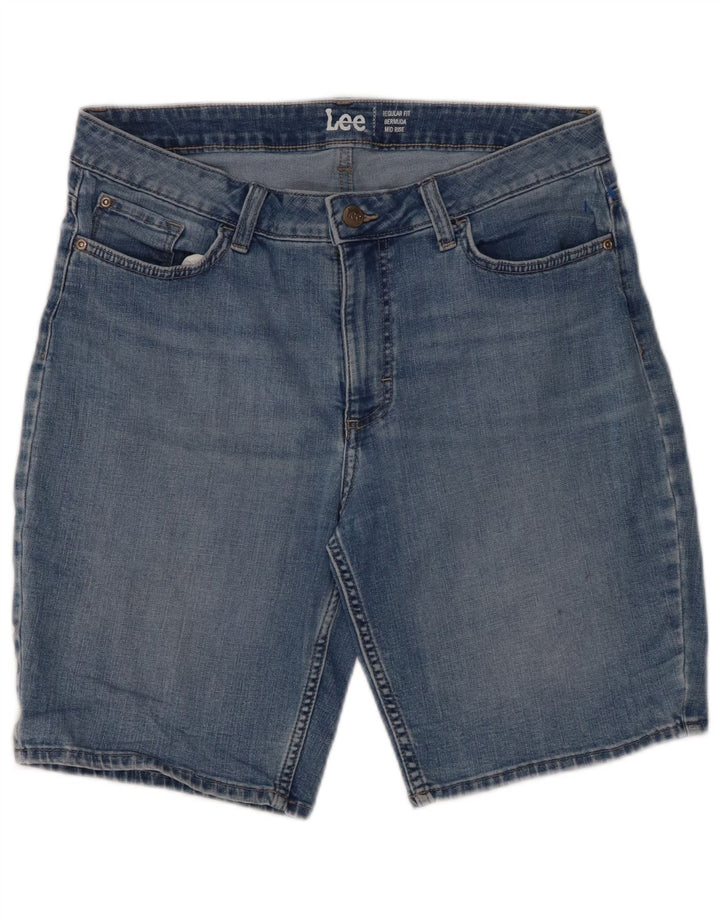 Damskie spodenki jeansowe LEE o regularnym kroju, ze średnim stanem, bermudy, W34, duże, niebieskie