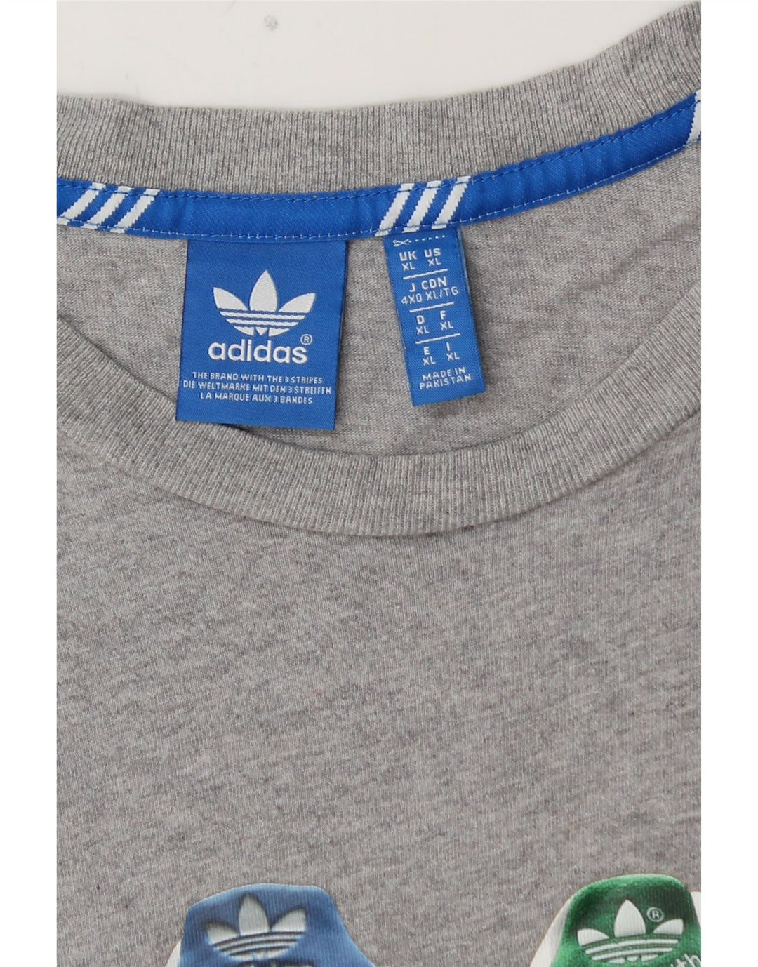 Męski T-shirt z grafiką ADIDAS, XL, szary