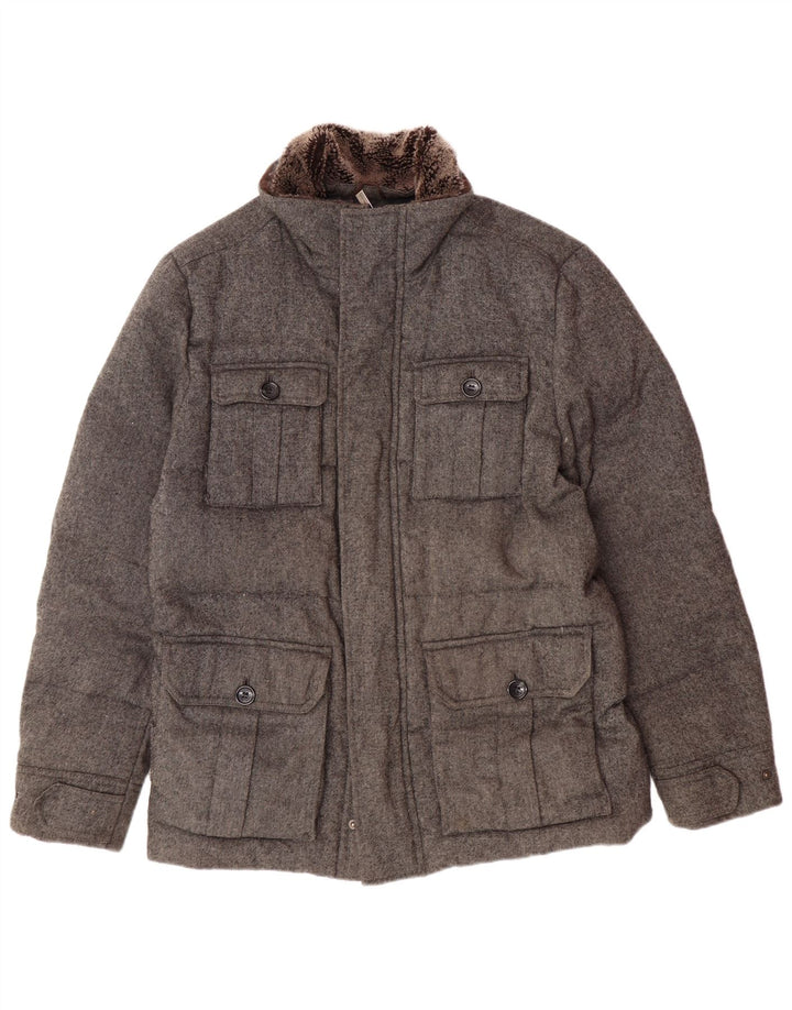 Męska ocieplana kurtka Michael Kors UK 40, duża, szary poliester