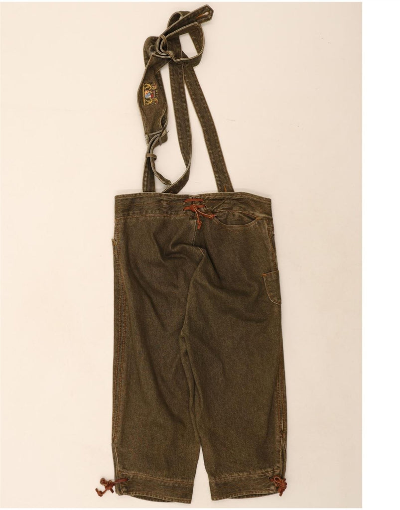 VINTAGE Mens Dungarees Capri Jeans IT 52 XL W34 L17 Khaki Cotton Vintage Vintage and Second-Hand Vintage from Messina Hembry 