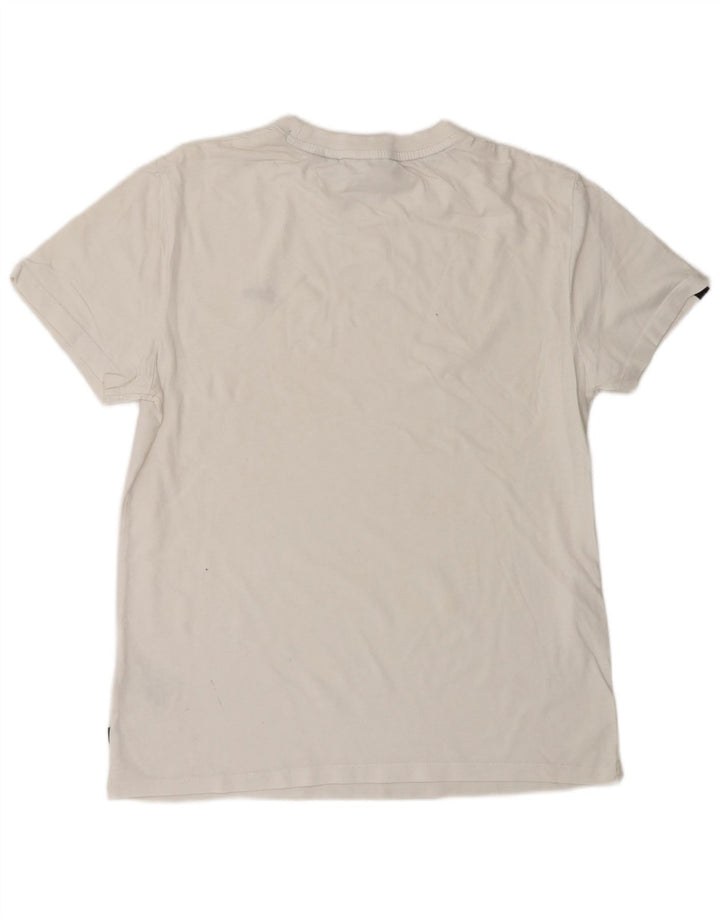 SUPERDRY Męski T-shirt Top Średniej Białej Bawełny