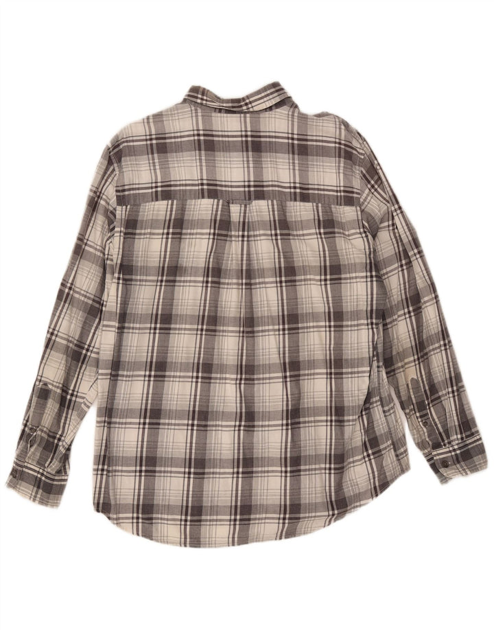Męska koszula flanelowa Chaps, duża, szara, bawełniana krata