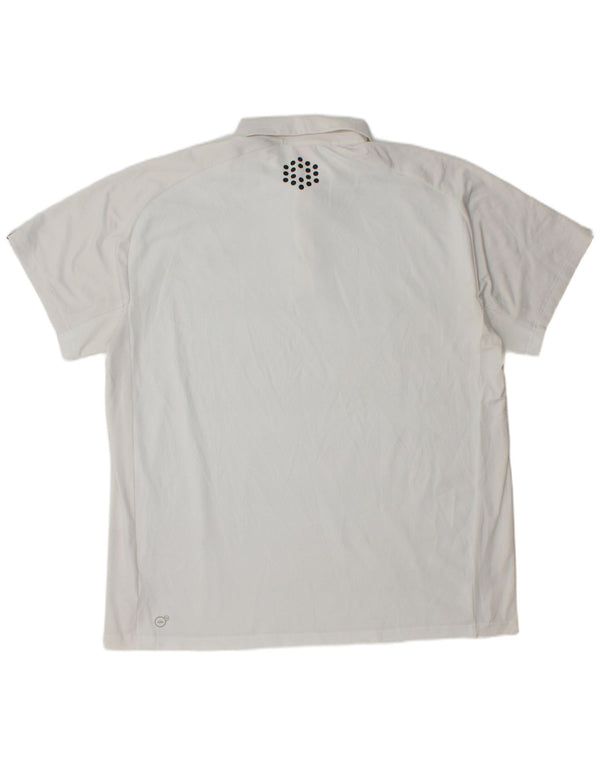 Męska koszulka polo PUMA 2XL Biały poliester w prążki