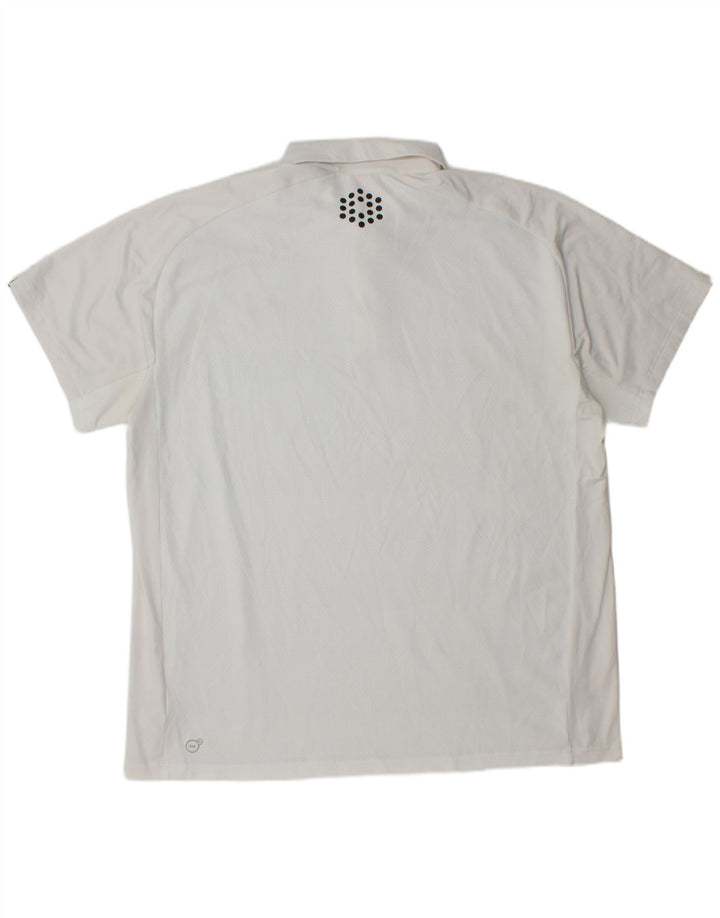 Męska koszulka polo PUMA 2XL Biały poliester w prążki