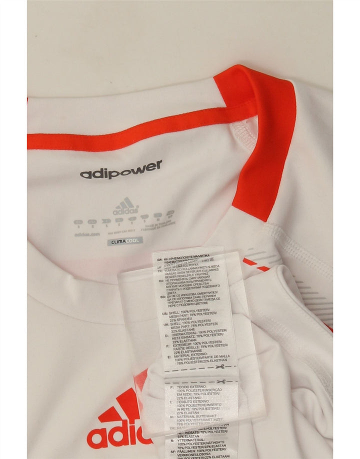 Adidas Męska koszulka Climacool Top, mała, biała, poliestrowa z blokami kolorów