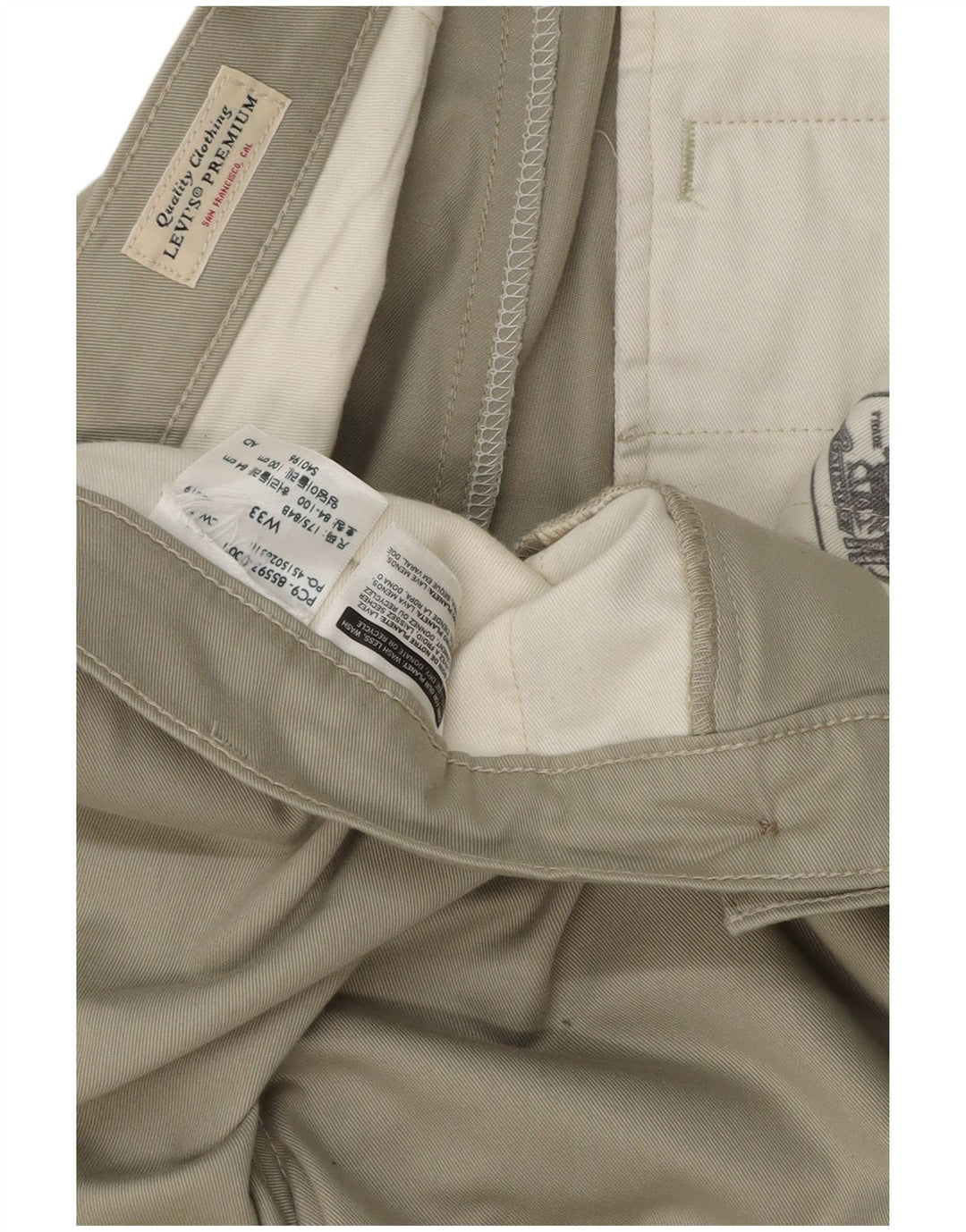 Męskie proste spodnie chino LEVI'S W33 L29 szare