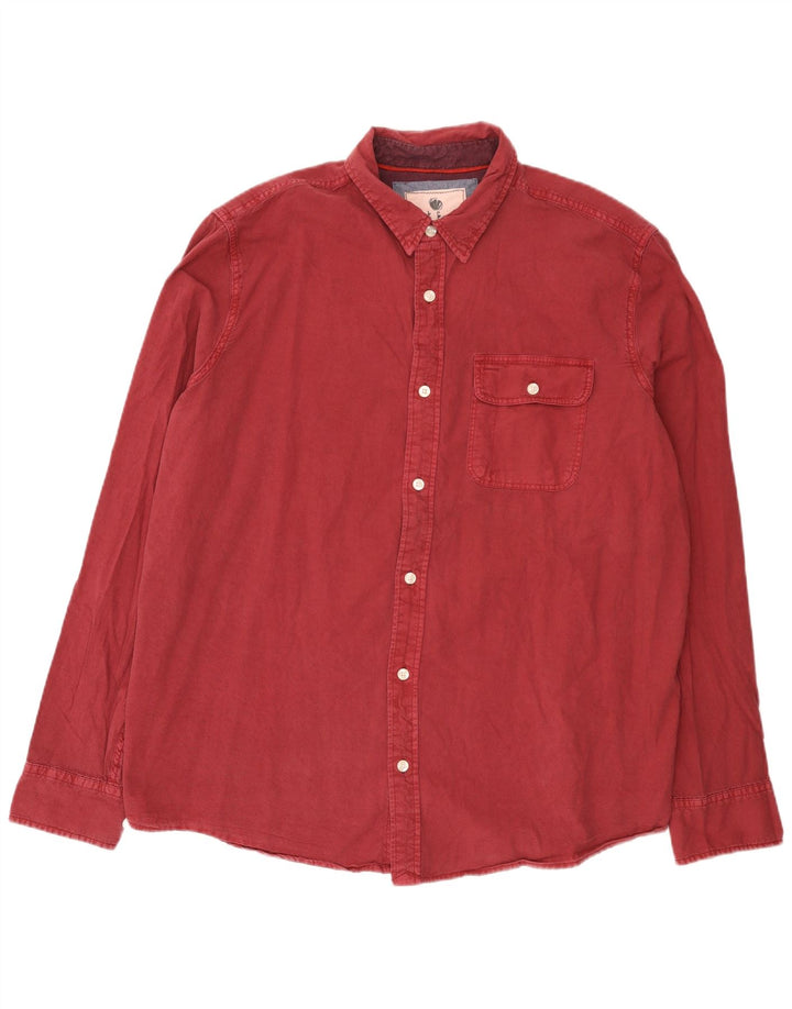 Koszula męska Fat Face 2XL Burgundowa, bawełniana