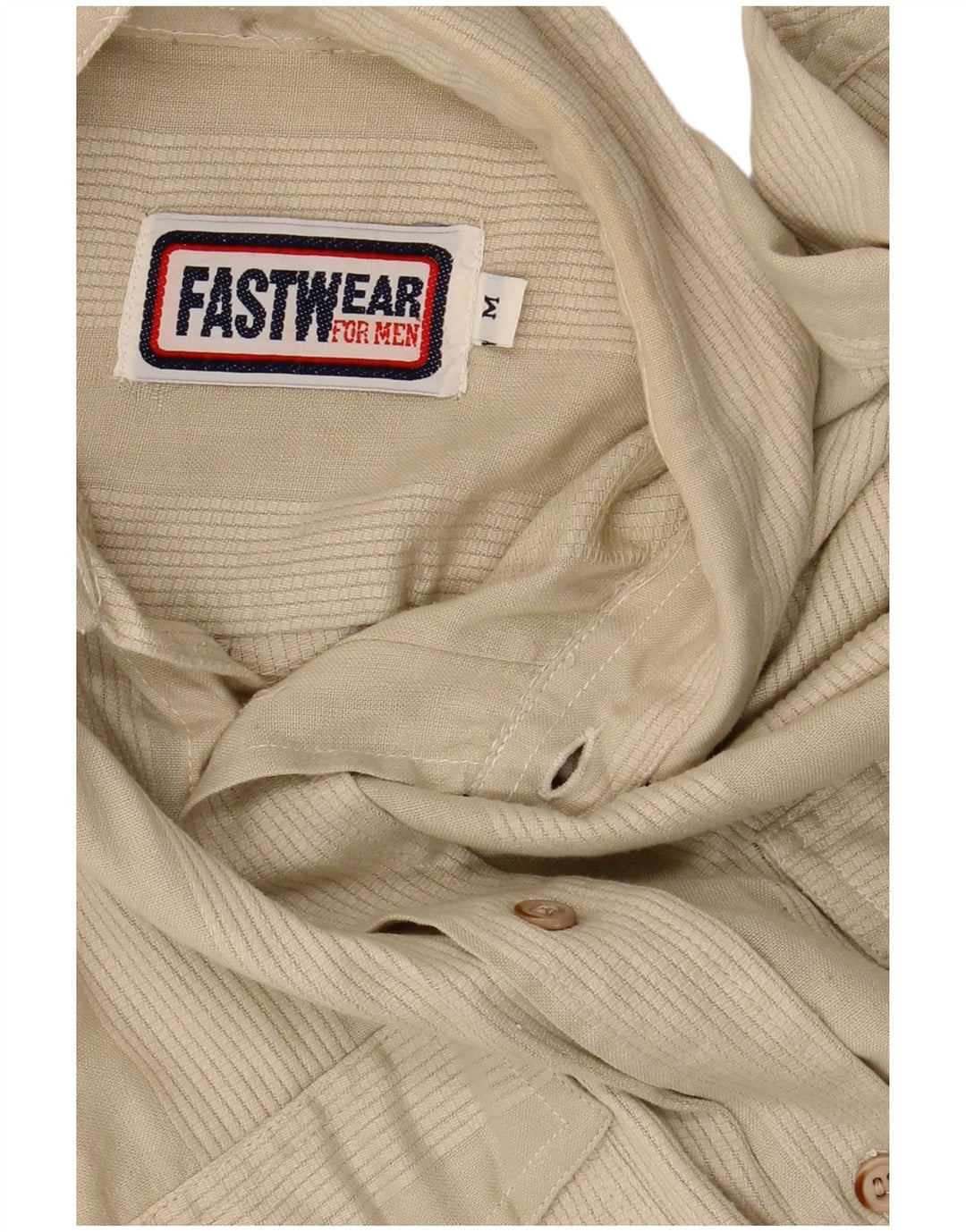 Koszula męska z krótkim rękawem w stylu vintage, średni beż