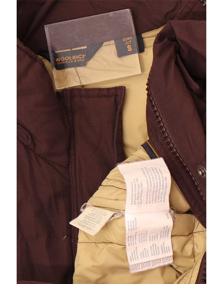 Damski płaszcz puchowy Woolrich UK 10 Small Brown Cotton