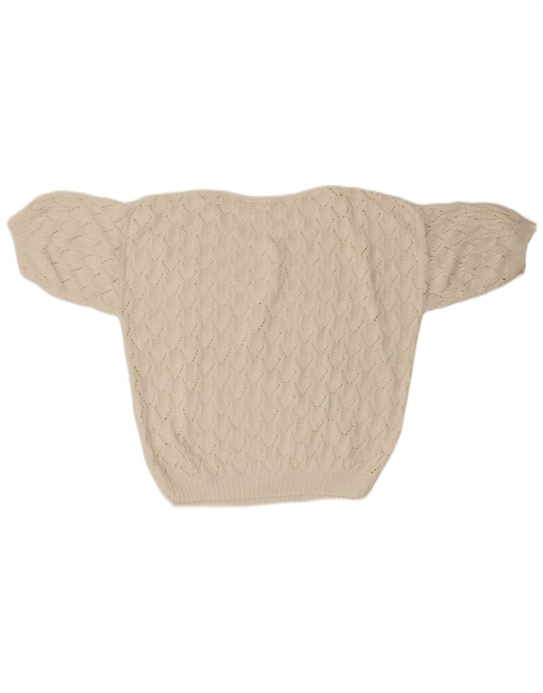 Damski sweter oversize VINTAGE z okrągłym dekoltem UK 18 XL, biały