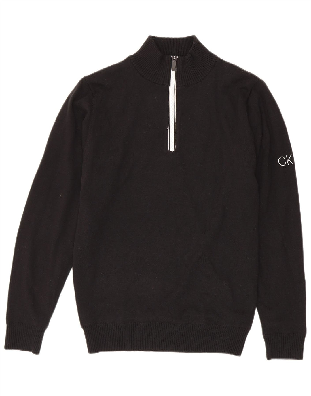 Męski sweter zapinany na zamek Calvin Klein, mały, czarny, bawełniany